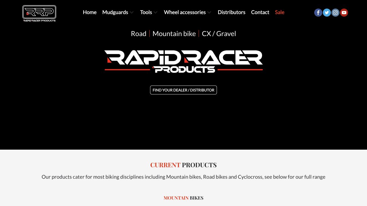 Rapid Racer Products website interface